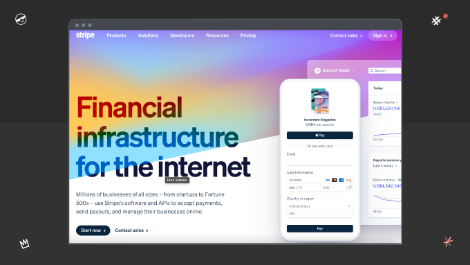 stripe fintech web design