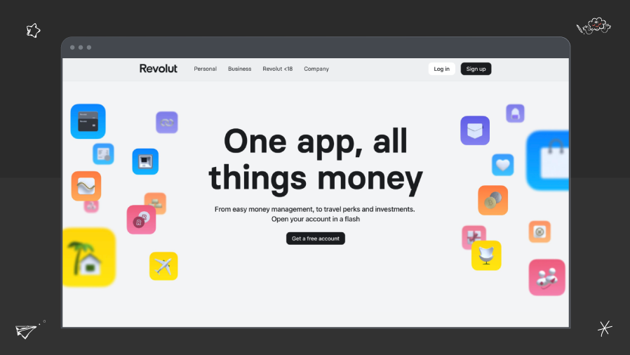 revoult fintech web design