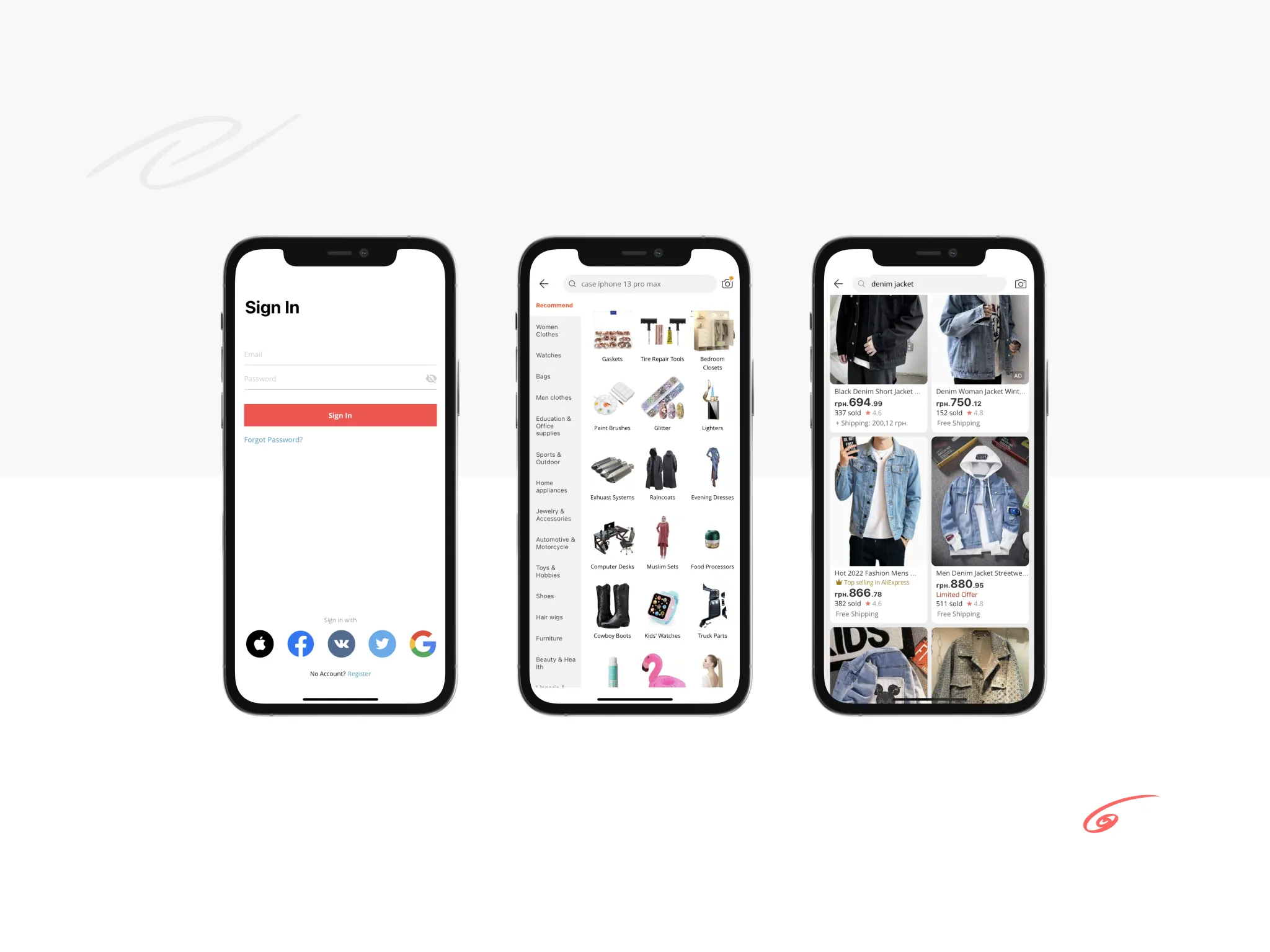 mobile app design for e-commerce