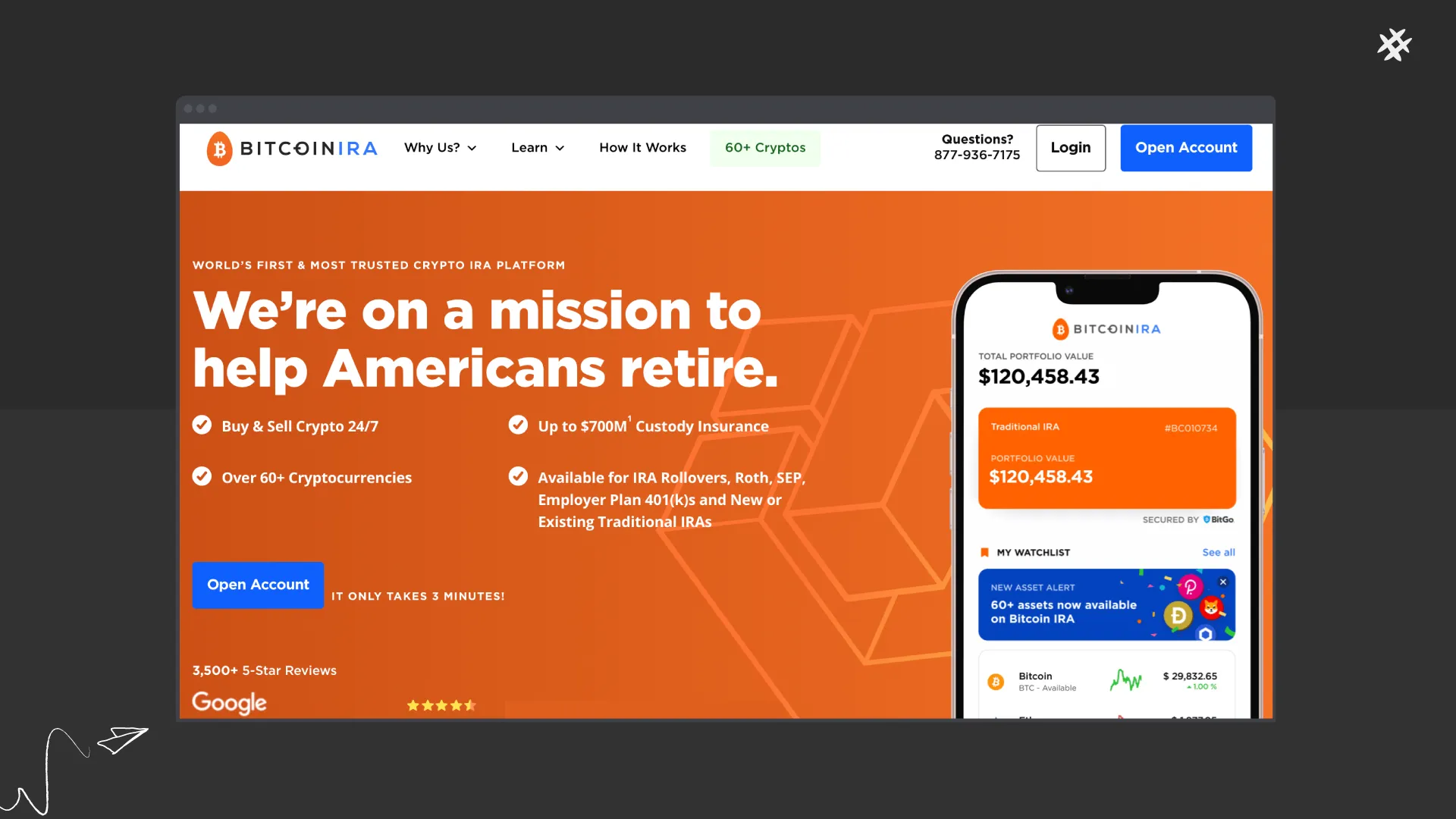 bitcoin ira website design example