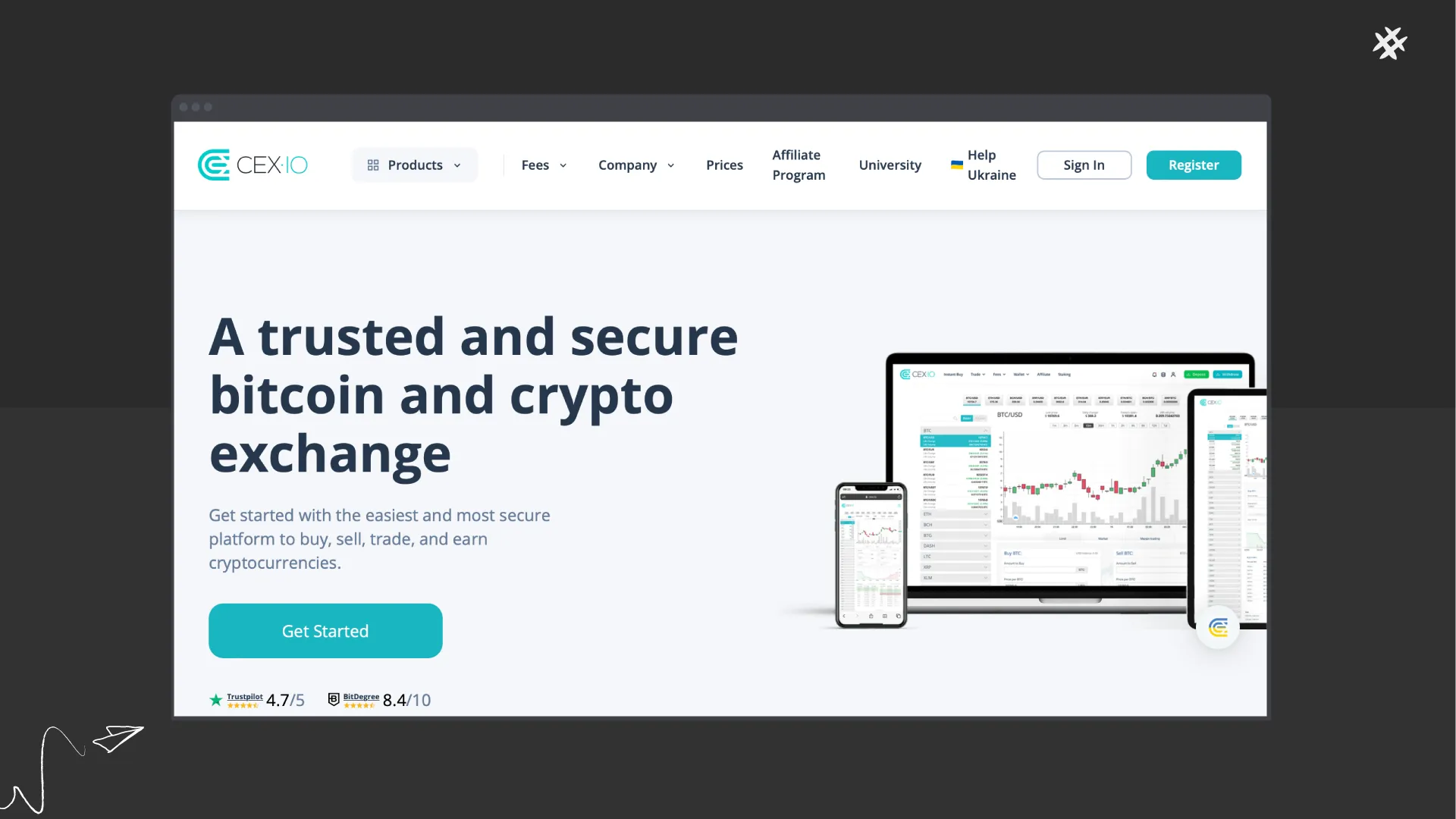 cex io website design example